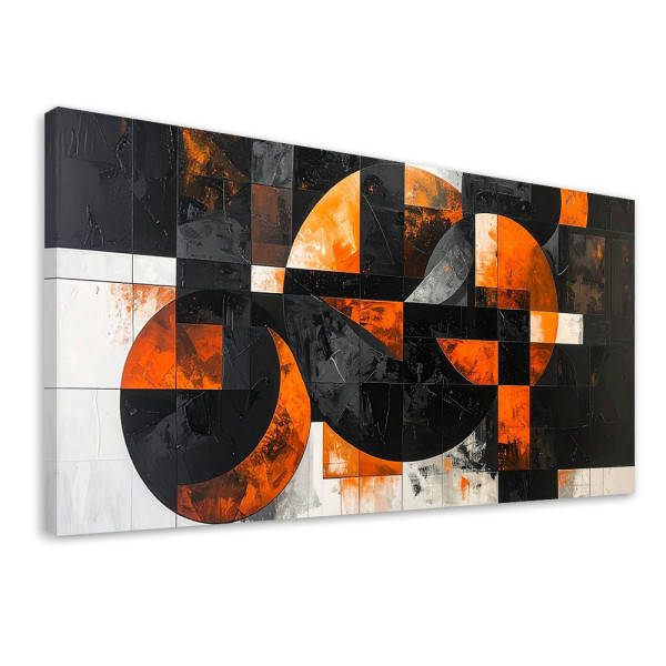 Obraz do salonu pokoju biura, Abstrakcja koła kształty czarno 120x60 884134