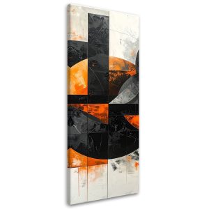 Obraz do salonu pokoju biura, Abstrakcja koła kształty czarno 40×120 889576 Obraz do salonu pokoju biura, Abstrakcja koła kształty czarno 40×120 889576