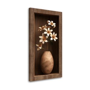 Obraz do salonu przedpokoju, Kwiaty w brązowej drewnianej wnęce 3d 50×100 776471 Obraz do salonu przedpokoju, Kwiaty w brązowej drewnianej wnęce 3d 50×100 776471