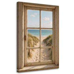 Obraz do salonu, Shabby Chic Widok z okna na plażę 80×120 779775 Obraz do salonu, Shabby Chic Widok z okna na plażę 80×120 779775