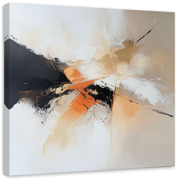 Obraz do salonu sypialni, Abstrakcja beżowo pomarańczowa 60x60 779672