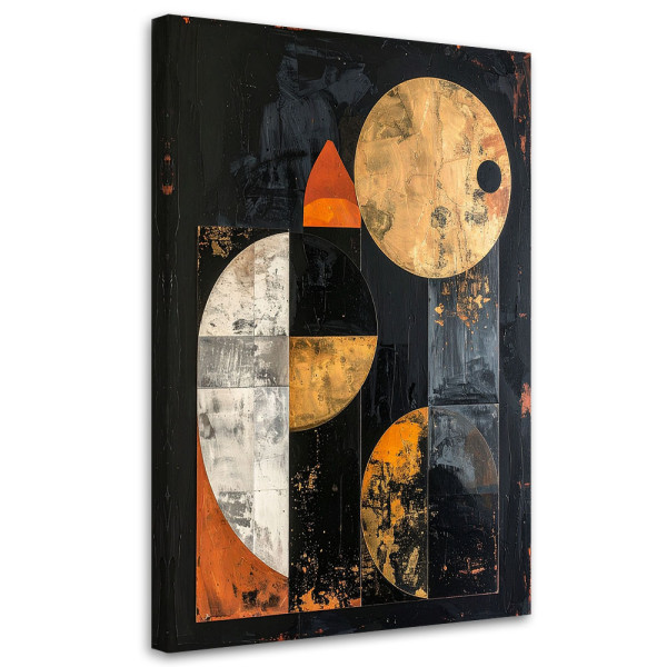 Obraz do salonu sypialni, Abstrakcja geometryczna złoto czarna 30x45 890848