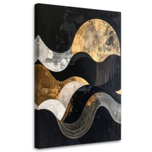 Obraz do salonu sypialni, Abstrakcja geometryczna złoto czarna 30×45 887246 Obraz do salonu sypialni, Abstrakcja geometryczna złoto czarna 30×45 887246