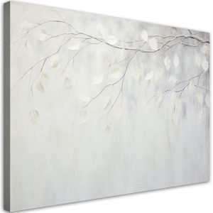 Obraz do salonu sypialni, Beżowe liście rośliny gałązki natura boho 90×60 650842 Obraz do salonu sypialni, Beżowe liście rośliny gałązki natura boho 90×60 650842