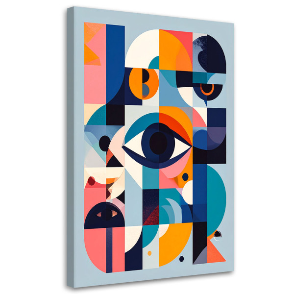 Obraz do salonu sypialni biura, Abstrakcja oko w stylu Bauhaus 60x90 778153