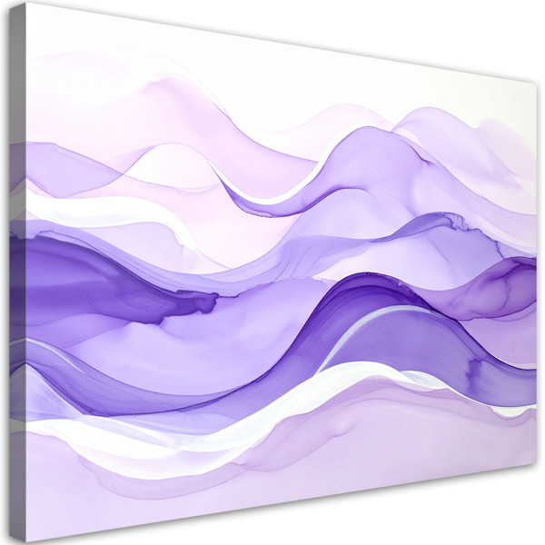 Obraz do salonu sypialni biura, Abstrakcyjne Fale Pastelowy Lila 60x40 889495