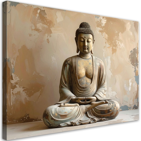 Obraz do salonu sypialni biura, Budda Zen Spa na beżowym tle 30x20 882574