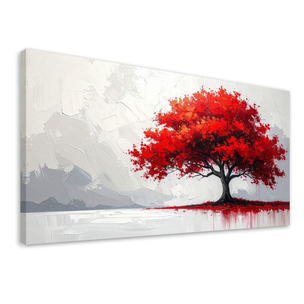 Obraz do salonu sypialni biura, Czerwone drzewo Abstrakcja Natura 120x60 884039