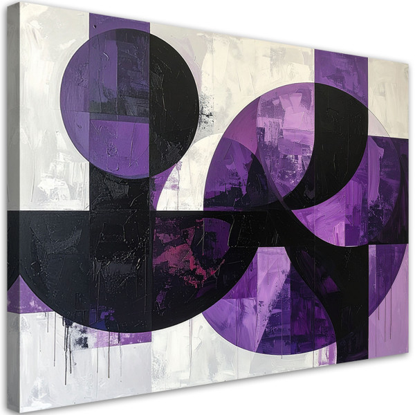 Obraz do salonu sypialni biura, Fioletowe koła kształty geometryczne 90x60 885687