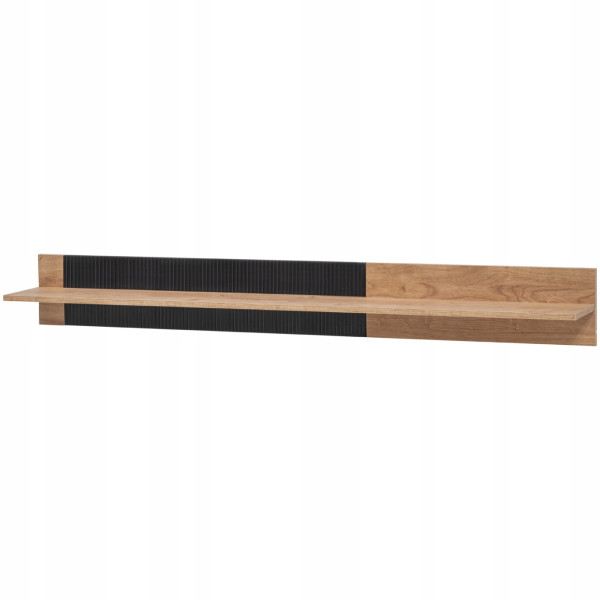Półka wisząca ARON | Dąb Ribbeck + Czarny Ryflowany | 160 cm 676806