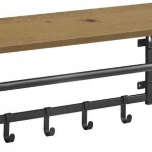 Półka wisząca artisan-czarny wieszaki drążek garderoba przedpokój łazienka 795512 Półka wisząca artisan-czarny wieszaki drążek garderoba przedpokój łazienka 795512