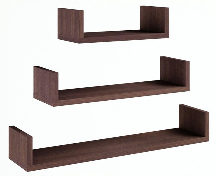 Półka wisząca EX3 DUŻA wenge zestaw 3szt. półek 220955