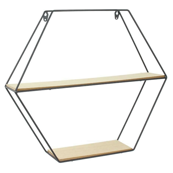 PÓŁKA WISZĄCA Heksagon ŚCIENNA na książki loft metal i MDF 45348