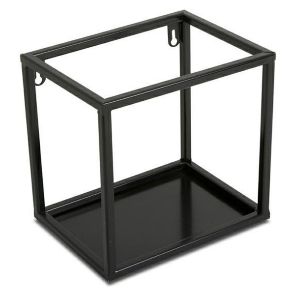 Półka wisząca ścienna metal czarna 20 cm LOFT 246923