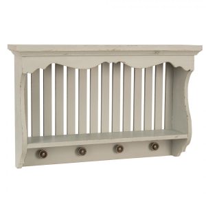 Półka wisząca szaro-miętowa z haczykami 51 cm 295102 Półka wisząca szaro-miętowa z haczykami 51 cm 295102