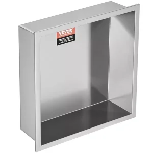 Półka wnękowa prysznicowa 33×33 cm stal 304 wodoodporna podwójna bez płytek 936237