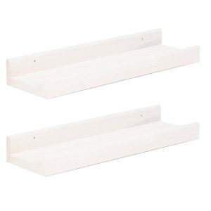 Półki wiszące 2 szt. na przyprawy, książki półki ścienne do pokoju białe 1038852 Półki wiszące 2 szt. na przyprawy, książki półki ścienne do pokoju białe 1038852