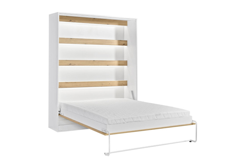 Półkotapczan Perfekt 160x200 pionowy z materacem Dąb+Czarny 725893
