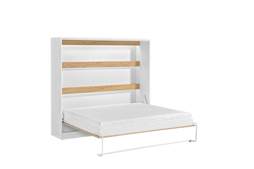 Półkotapczan Perfekt 160x200 poziomy z materacem Dąb+Biały 725274