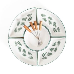 Półmisek FINCAN w zielone liście 30cm HOMLA 934396 Półmisek FINCAN w zielone liście 30cm HOMLA 934396