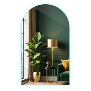 Półowalne nieregularne lustro łazienkowe 40×70 cm LED – zimne światło 394755 Półowalne nieregularne lustro łazienkowe 40×70 cm LED – zimne światło 394755