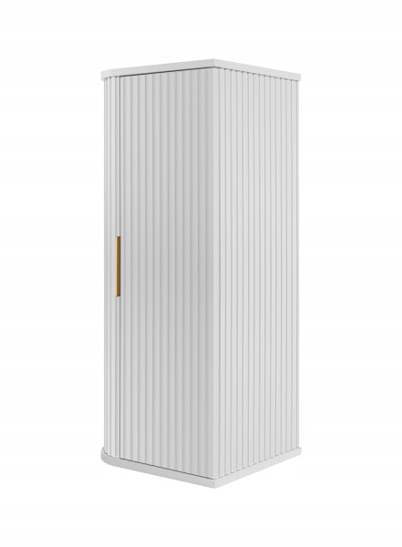 Półsłupek Łazienkowy Szafka Wisząca 79 Cm Biały Ryflowane Fronty Mdf Elesan 1058828