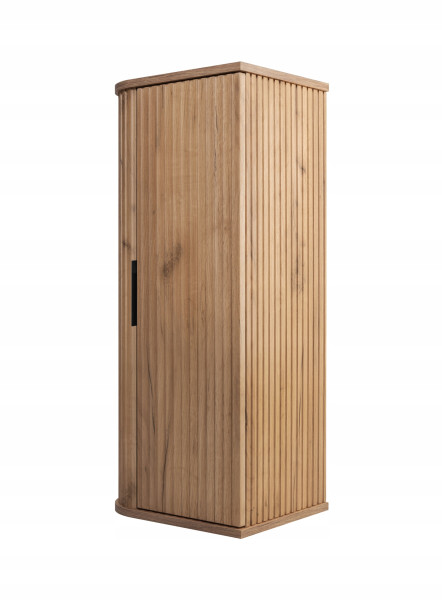 Półsłupek Łazienkowy Szafka Wisząca 79 Cm Dąb Ryflowane Fronty Mdf Elesan 1058725