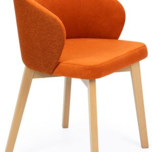 Pomarańczowe krzesło kubełkowe dąb artisan – Orlo 326614 Pomarańczowe krzesło kubełkowe dąb artisan – Orlo 326614
