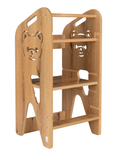 Pomocnik kuchenny dla dzieci wzór miś regulowany Kitchen Helper MDF drewno 954271
