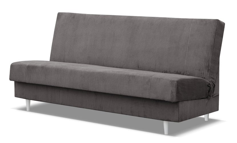 Popielata rozkładana wersalka sztruksowa - Sarreon 382245