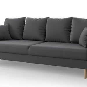 Popielata sofa welurowa z funkcją spania – Riax 385171 Popielata sofa welurowa z funkcją spania – Riax 385171