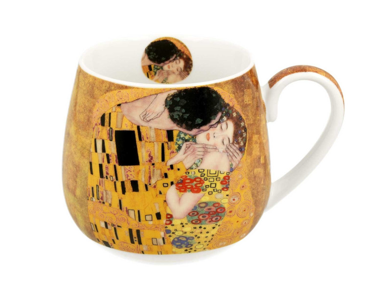 Porcelanowy kubek baryłka Klimt The Kiss 430 ml do Kawy Herbaty Napoi 648652