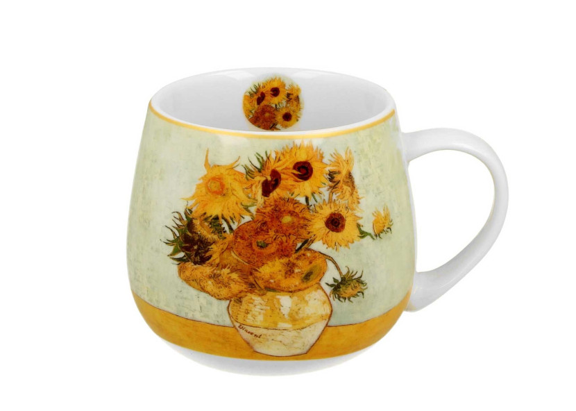 Porcelanowy Kubek baryłka Van Gogh Sunflowers 430 ml do Kawy Herbaty Napoi 648666