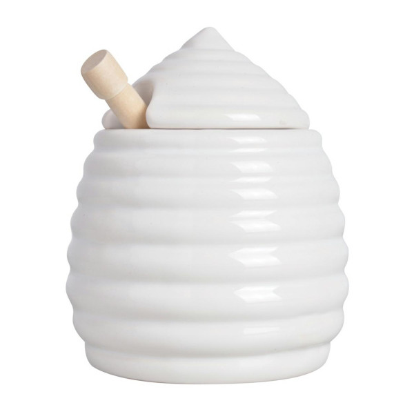 Porcelanowy słoik na miód ul z łyżeczką dekoracyjny 766817