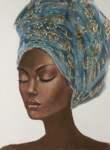Portret Kobiety w Turbanie 60x80 cm Etno-Boho 723192