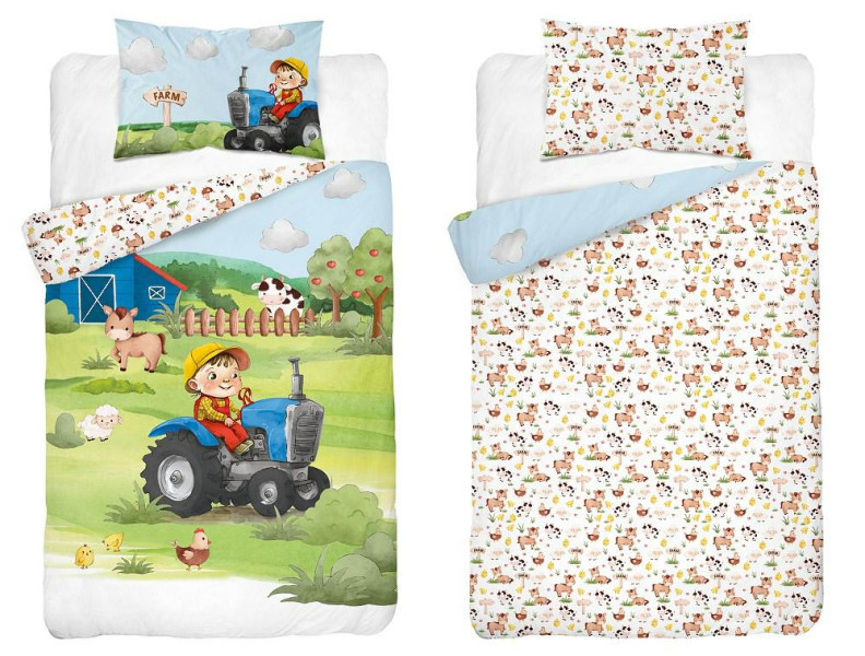 Pościel 100x135 4781 A Farma zielona traktor niebieski Mayamoo 70 943042