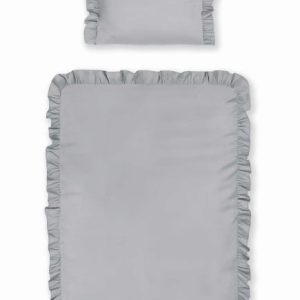 Pościel 100×135 szara jasna dziecięca jednobarwna z falbanką – Pure Kids 962213 Pościel 100×135 szara jasna dziecięca jednobarwna z falbanką – Pure Kids 962213