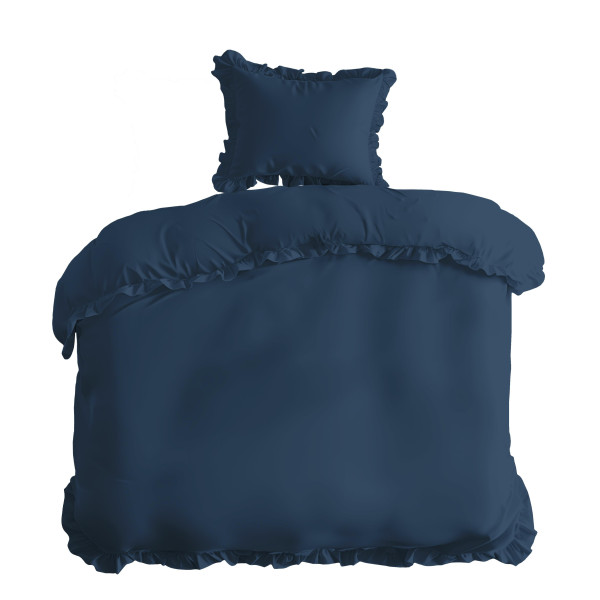 Pościel 140x200 denim jednobarwna z falbanką Pure 23 961777