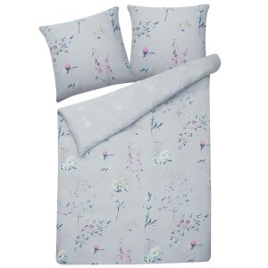 Pościel 155×220 bawełna w kwiaty błękit 306134 Pościel 155×220 bawełna w kwiaty błękit 306134