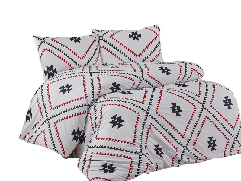 Pościel 160x200 Kilim biała czerwona czarna geometria Exclusive 2 969737