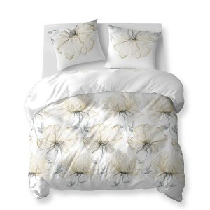 Pościel 220×200 biała w duże kremowe kwiaty – 5770 B – Cotton Bloom 961833 Pościel 220×200 biała w duże kremowe kwiaty – 5770 B – Cotton Bloom 961833