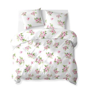 Pościel 220×200 biała w różowe kwiaty – 5766 A – Cotton Bloom 961719 Pościel 220×200 biała w różowe kwiaty – 5766 A – Cotton Bloom 961719