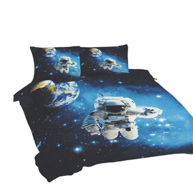 Pościel 220x200 Kosmos czarna niebieska Universal Matex 762866