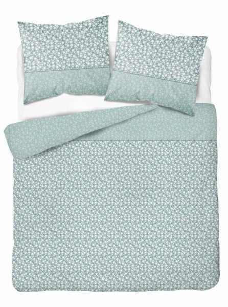 Pościel 220x200 Miętowa w drobne kwiatki 100% bawełna - Soft Meadow 763137