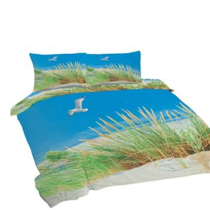 Pościel 220×200 Plaża mewy trawa niebieska zielona Universal Matex 774280 Pościel 220×200 Plaża mewy trawa niebieska zielona Universal Matex 774280