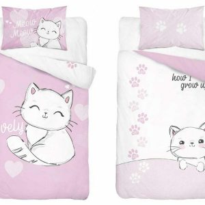 Pościel 90×120 Kotka Meow-Meow różowa do łóżeczka poszewka 40×60 Mayamoo 764187 Pościel 90×120 Kotka Meow-Meow różowa do łóżeczka poszewka 40×60 Mayamoo 764187