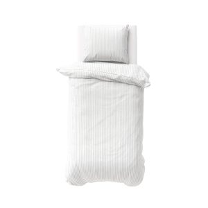 Pościel adamaszkowa 140X200 biała jednobarwna paski 1 cm Pure 990786 Pościel adamaszkowa 140X200 biała jednobarwna paski 1 cm Pure 990786