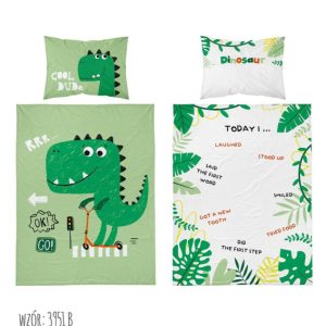 Pościel bambusowa 90×120 Dinozaur zielona 40×60 dziecięca Bambus 764147 Pościel bambusowa 90×120 Dinozaur zielona 40×60 dziecięca Bambus 764147