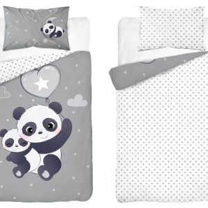 Pościel bambusowa dziecięca 90×120 szara z białymi akcentami– Baby Bamboo 959241 Pościel bambusowa dziecięca 90×120 szara z białymi akcentami– Baby Bamboo 959241