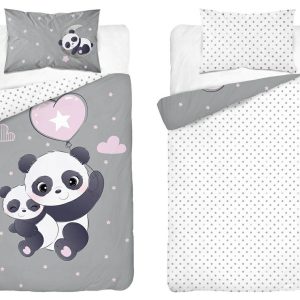 Pościel bambusowa dziecięca 90×120 szara z różowymi akcentami – Baby Bamboo 959242 Pościel bambusowa dziecięca 90×120 szara z różowymi akcentami – Baby Bamboo 959242